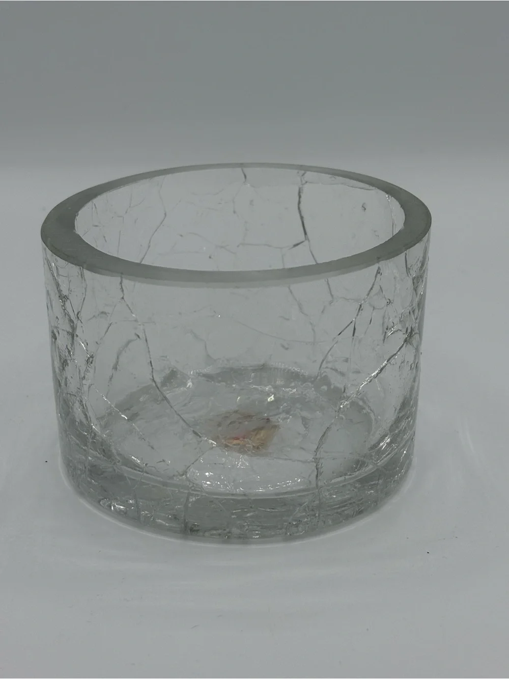 Vintage Blenko Clear Crackle Glass Wine Bottle Coaster Mid Century